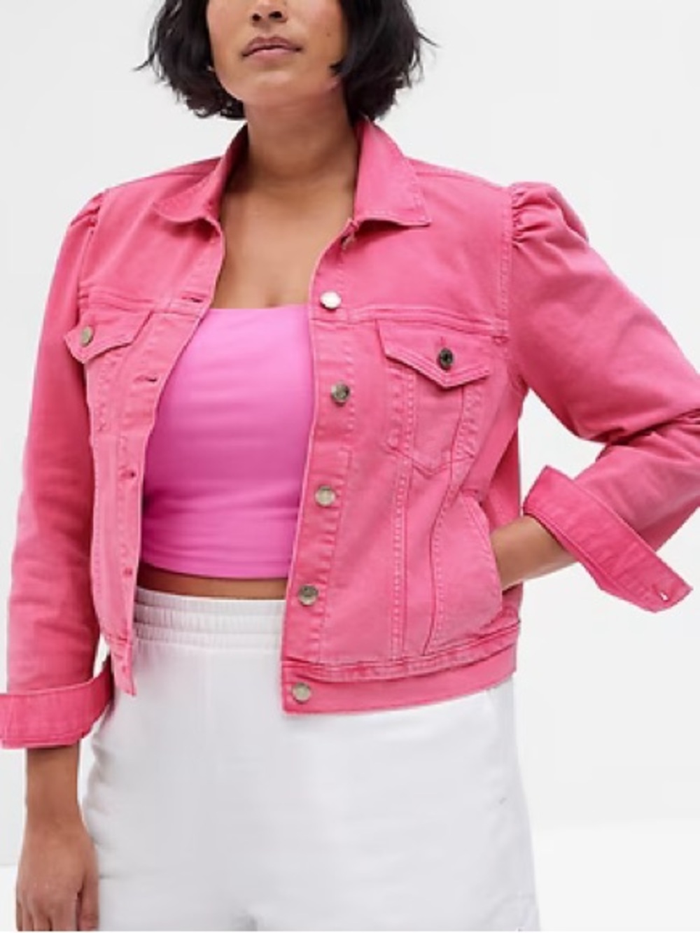 Gap × Barbie™ Adult Puff Sleeve Icon Denim Jacket